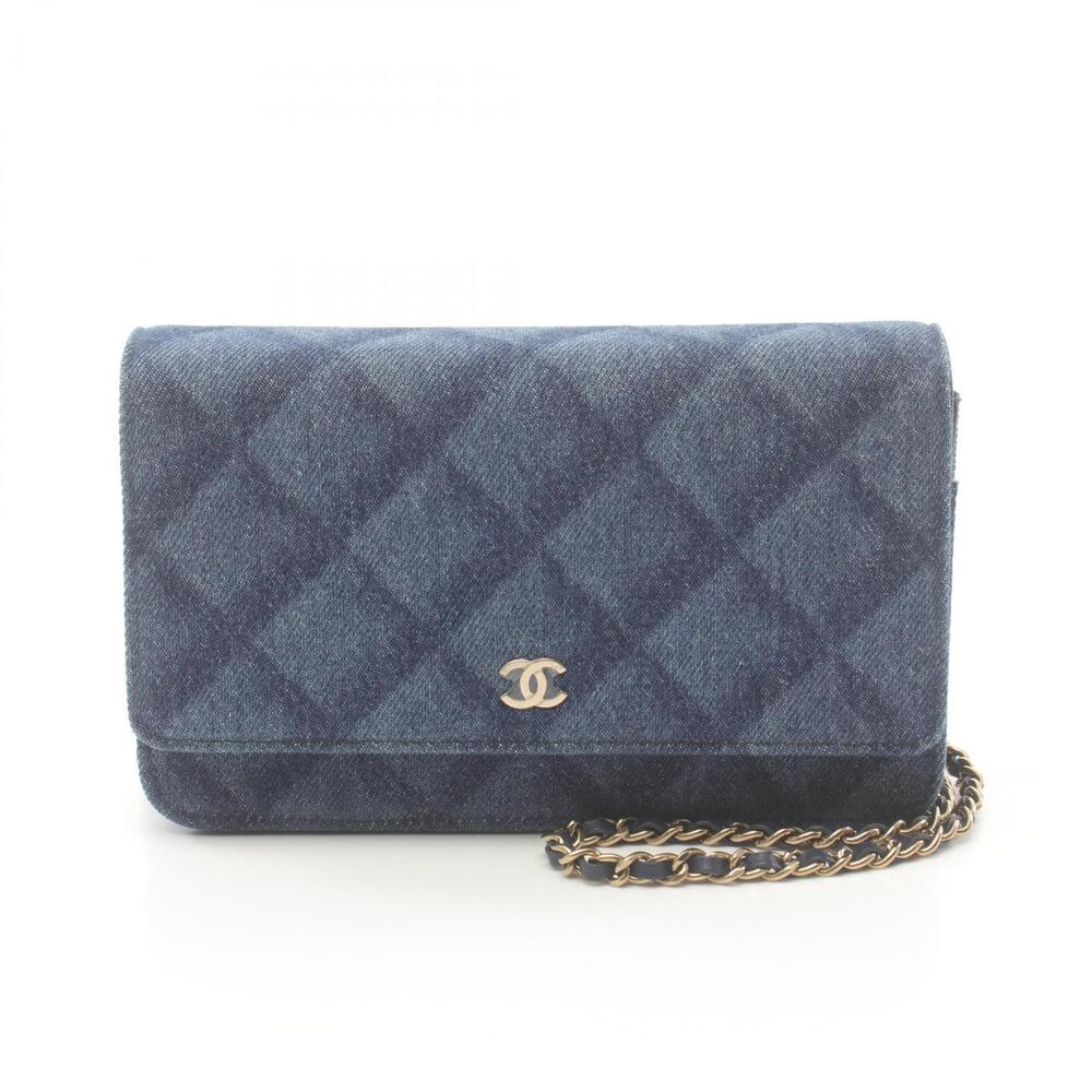 Chanel Matelasse Shoulder Bag Denim Navy Blue
